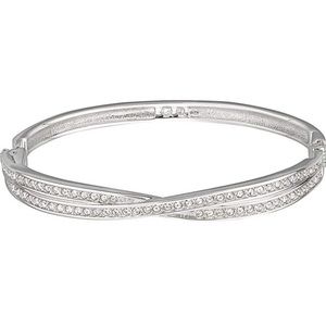 Swarovski Edith bangle, white, rhodium plated